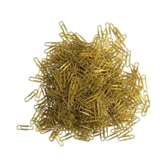 U Brands Paper Clips, Medium, Vinyl-Coated, Gold, 200 Clips/Box, 5 Boxes/Pack image {4}