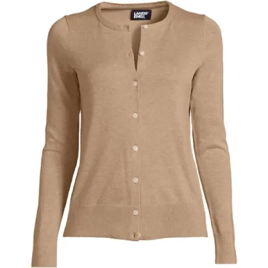 Lands' End Women's Fine Gauge Cotton Cardigan Sweater image {5}