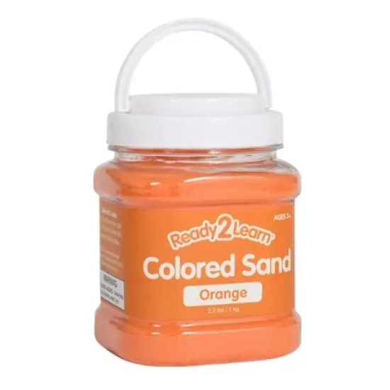READY 2 LEARN&trade; Colored Sand - Orange - 2.2 lb. Jar - Pack of 3 image {1}