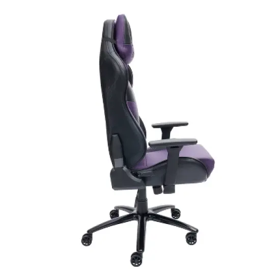 Ergonomic High Back Racer Style Video Gaming Chair Purple/Black - Techni Sport image {14}