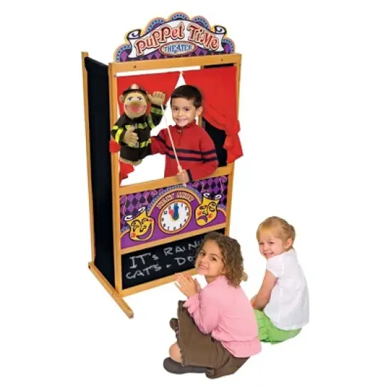 Melissa & Doug Deluxe Puppet Theater - Sturdy Wooden Construction image {9}