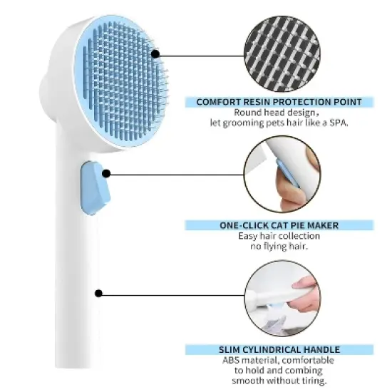 BABYYER Cat Brush Self Cleaning Slicker for Indoor Shedding Short Haired Dogs Grooming Supplies for Long Hair Pet Comb Essentials Tools image {5}