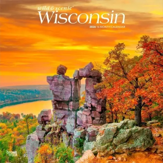 BrownTrout Wisconsin Wild and Scenic 2026 12"x24" Hanging Square Wall Calendar Plastic-Free image {9}