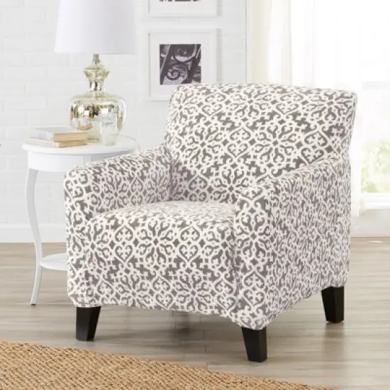Great Bay Home Stretch Velvet-Plush Washable Chair Slipcover image {14}