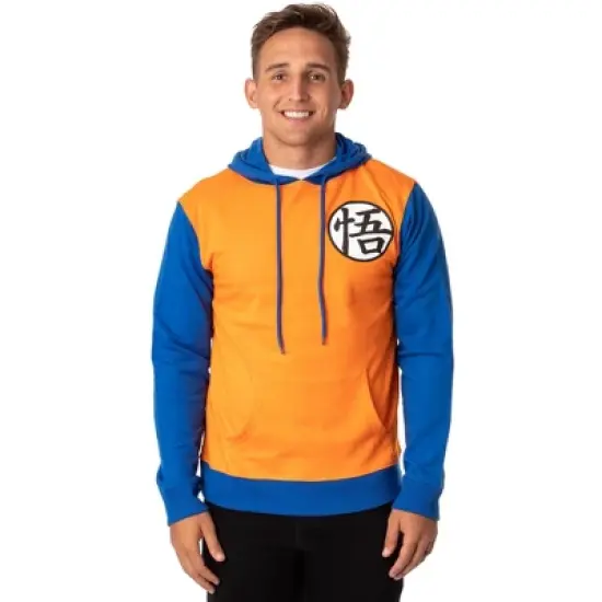 Dragon Ball Z Mens' Goku Kanji Emblem Costume Pullover Hoodie Sweatshirt image {4}