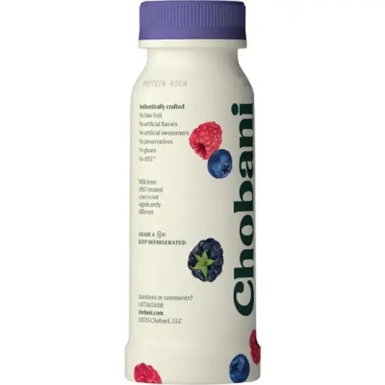 Chobani Mixed Berries Greek Style Yogurt Drink - 7 fl oz image {1}