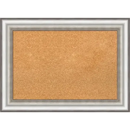 Amanti Art Salon Silver Framed Corkboard, Natural Cork image {8}