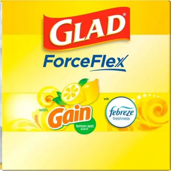 Glad ForceFlex DrawString Trash Bags - Lemon Zest - 13 Gallon - 50ct image {5}