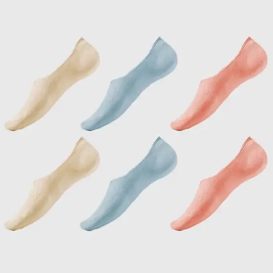 Alilang Women's Solid No Show Socks Non Slip Cotton 6Pk image {9}