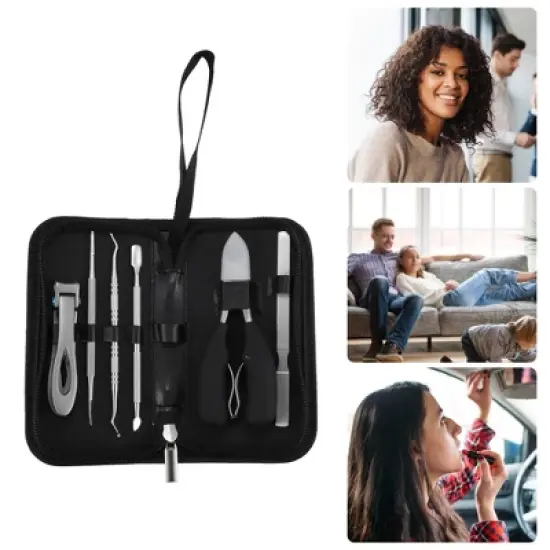 Unique Bargains 1 Set Nail Clippers Set Professional Nail Clippers Set for Travel or Home for Thick Nails Silver Tone Stainless Steel image {1}