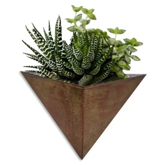 Modern Home Living Wall Galvanized Steel/Zinc Triangular Succulent/Herb Planter image {9}