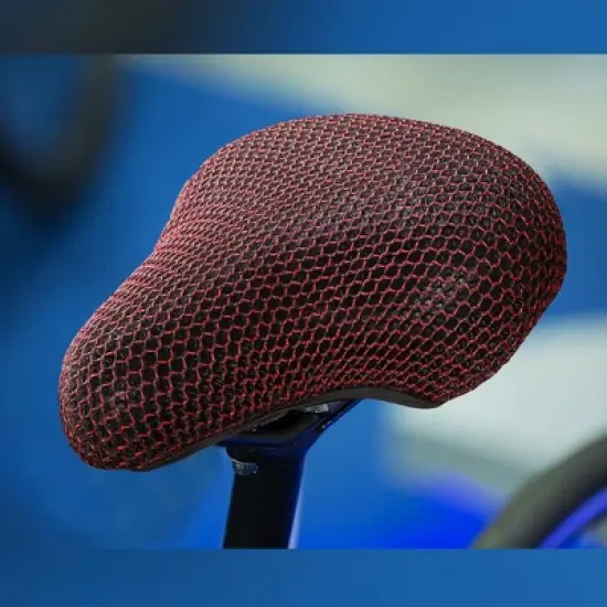Unique Bargains Bike Bicycle Saddle Seat Cover Comfort Pad Padded Soft 3D Grid 8.86"x7.87" image {1}