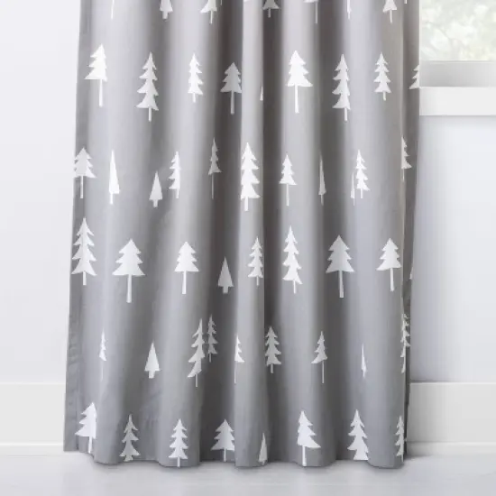Blackout Curtain Panel Trees - Cloud Island Gray image {3}