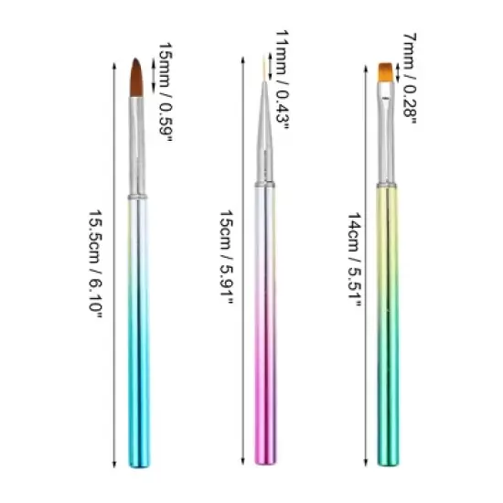 Unique Bargains Nail Art Design Tool Kit Multiolored 3 Pcs of 1 Set image {3}