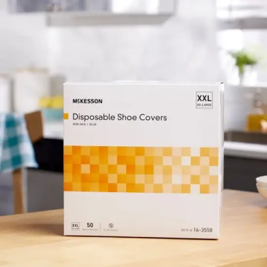 McKesson Blue Shoe Cover 2X-Large Nonskid Sole 16-3558 100 Ct image {4}