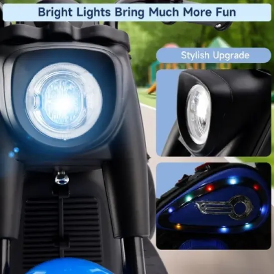 Topteng 3 Wheel 6V Kid Ride On Motorcycle Electric Toy with Colorful Light and Music image {4}