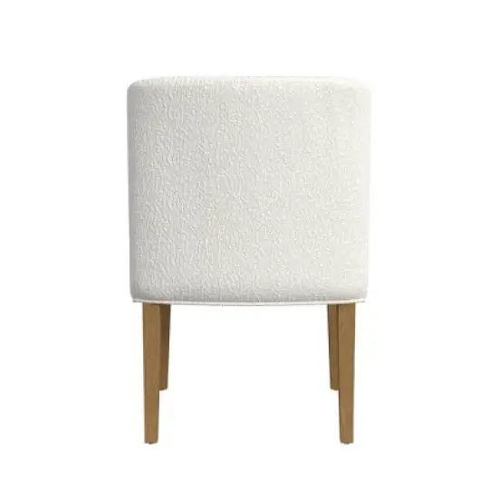 Upholstered Dining Chair Cream Boucle - HomePop image {3}