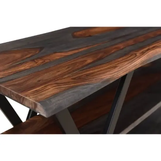 Sierra Ii Console Table with Black Legs Brown - Treasure Trove Accents image {5}