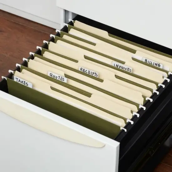 MyOfficeInnovations Hanging File Folders 5-Tab Letter Standard Green 50/Box (266262) image {3}