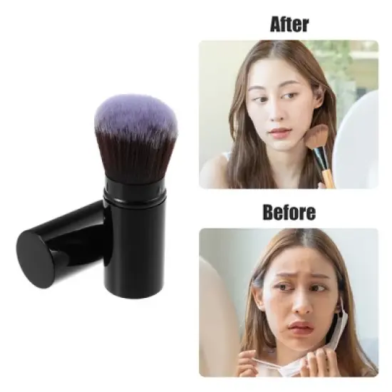 Unique Bargains Makeup Brush Kit Travel Retractable Angled Makeup Brush Eye Defining Brush Highlight Brush 2 Pcs image {5}