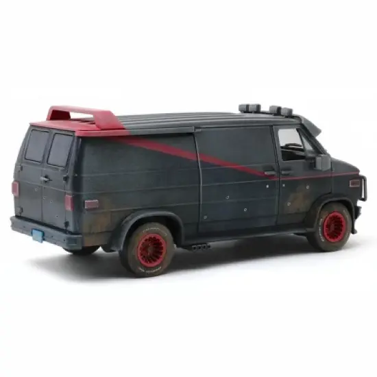 1983 GMC Vandura Black Weathered Version with Bullet Holes "The A-Team" TV Series 1/18 Diecast Model Car by Greenlight image {2}