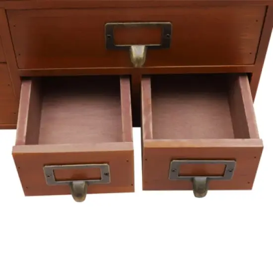 YIYIBYUS Desktop Organizing Cabinet, Vintage Drawers for Desk, Brown image {4}