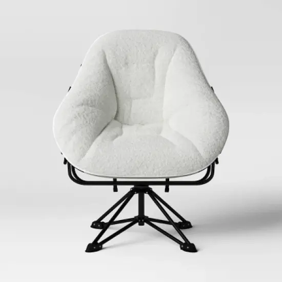 Padded Hex Swivel Dorm Chair Cream - Room Essentials&trade;: Upholstered College Dorm Essential, No Assembly Required image {2}
