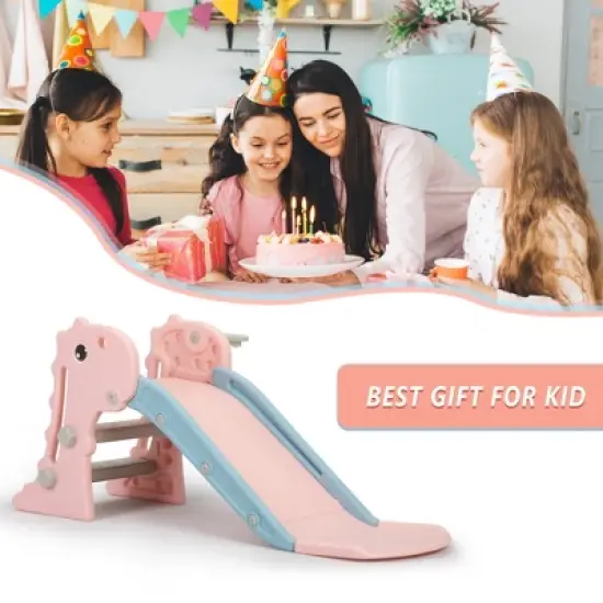 INFURNIC Baby Activity Gyms Adorable Dinosaur Kids Slide, Freestanding with Basketball Hoop, PP and PE Materials, Multicolored, 26.77"*5.91"*15.35" image {5}