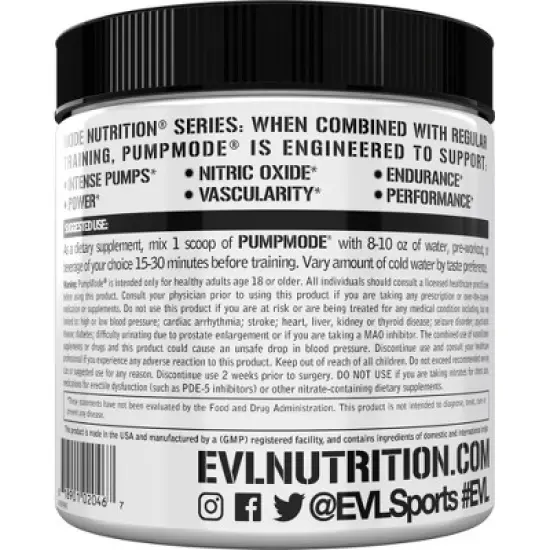 Evlution Nutrition PumpMode - Stimulant Free Pump Accelerator - 30 Servings image {2}