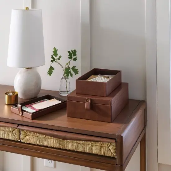 Faux Leather Storage Box Set - Threshold&trade; image {1}