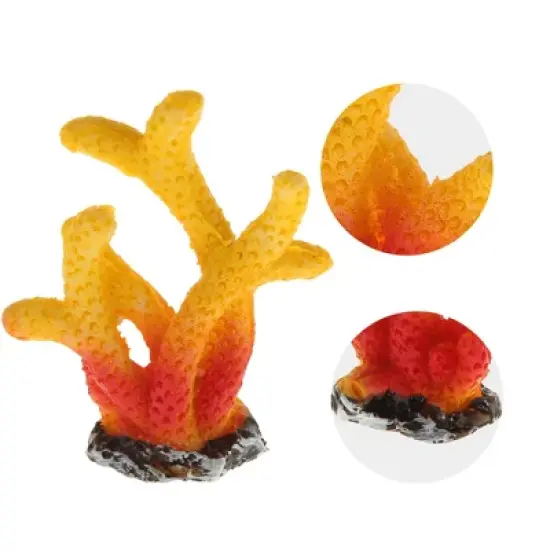 Unique Bargains Aquarium Decorations Reef Decor Mini Faux Coral 1.89"x2.28" image {2}