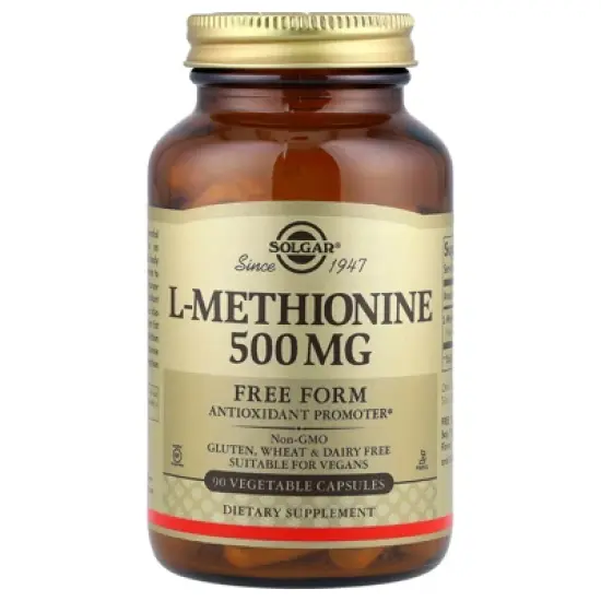 Solgar L-Methionine, 500 mg, 90 Vegetable Capsules image {4}