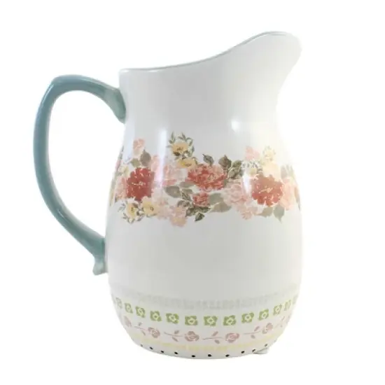 5.0 Inch Cottage Floral Pitcher Roses Flowers Beverage Pitchers image {2}