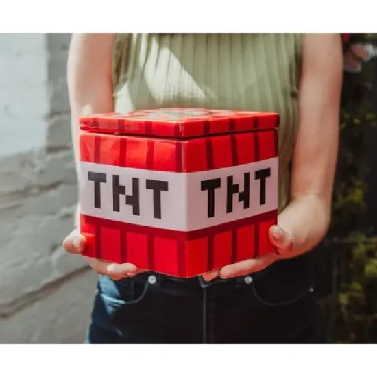 Ukonic Minecraft TNT Block Ceramic Cookie Jar Container | 6 Inches Tall image {2}