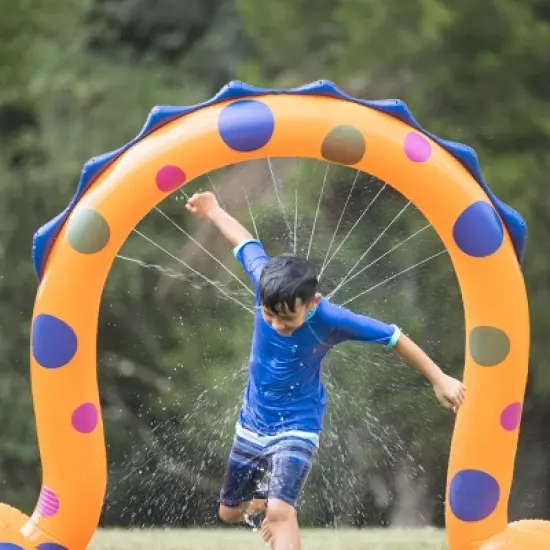 HearthSong 7-Foot Wide Mister Monster Inflatable Water Sprinkler with Two Spray Points image {8}