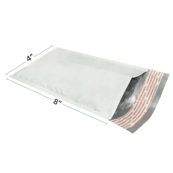 UOFFICE Pack of 500 Poly Bubble Mailer Bags Padded 4x8" - #000 with Self-Sealing Closure image {2}
