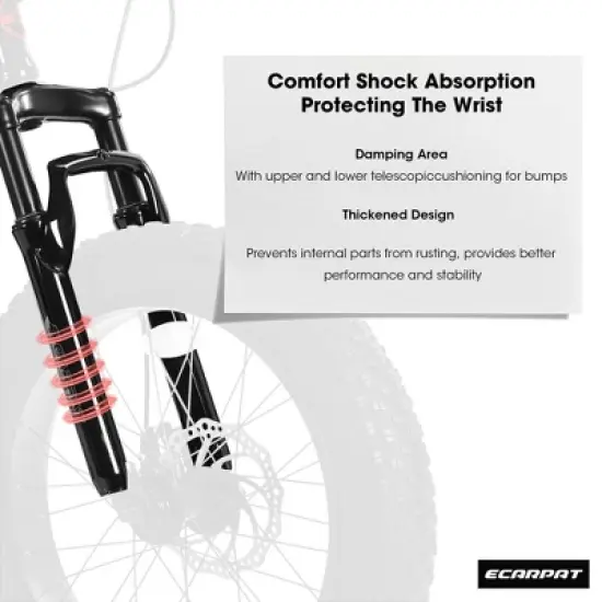 VASIP "20-Inch Kids' Mountain Bike - High Carbon Steel Frame, 7-Speed, Disc Brakes & Front Suspension.,Durable Wide Tires for Snow/Off-Road image {5}