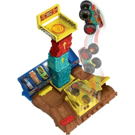 Hot Wheels Monster Trucks Arena Smashers Demo Derby Car Jump Challenge image {2}