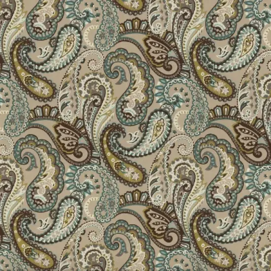 2pc Outdoor Wicker Seat Cushions Tamara Paisley Blue/Brown - Pillow Perfect image {2}