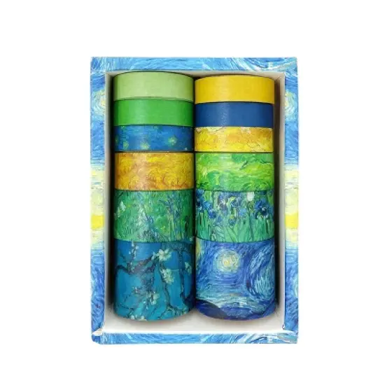 Wrapables Decorative Washi Tape Box Set for DIY Arts & Crafts, Scrapbooking, Diary, Stationery, Card-Making, Gift Wrapping (12 Rolls) image {22}