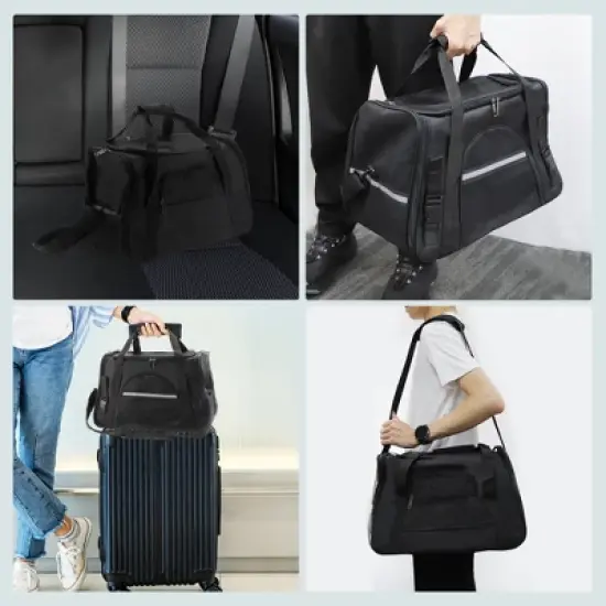 Unique Bargains Dog Carrier Cat Carrier Black 1 Pc image {2}