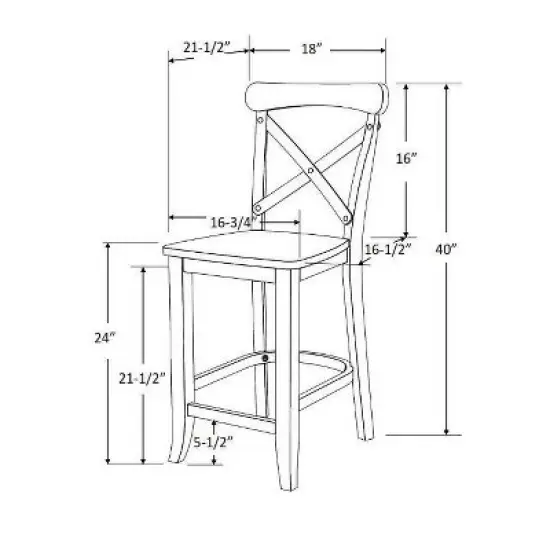 24" Litchfield X-Back Counter Height Barstool - Threshold image {6}