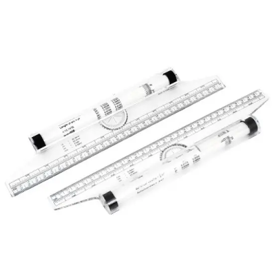 Unique Bargains Plastic Multifunctional Measuring Parallel Rolling Ruler 2 Pcs image {6}