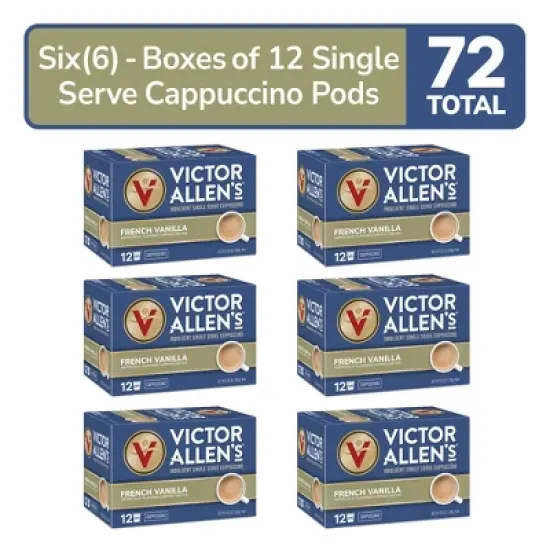 Victor Allen's Coffee French Vanilla Cappuccino,  72 Count (6 Pack, 12 Count), Single Serve Coffee Pods for Keurig K-Cup Brewers image {6}