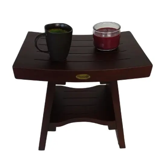 DecoTeak&reg; Serenity&reg; 18" Teak Wood Shower Bench with Shelf in Woodland Brown Finish image {7}