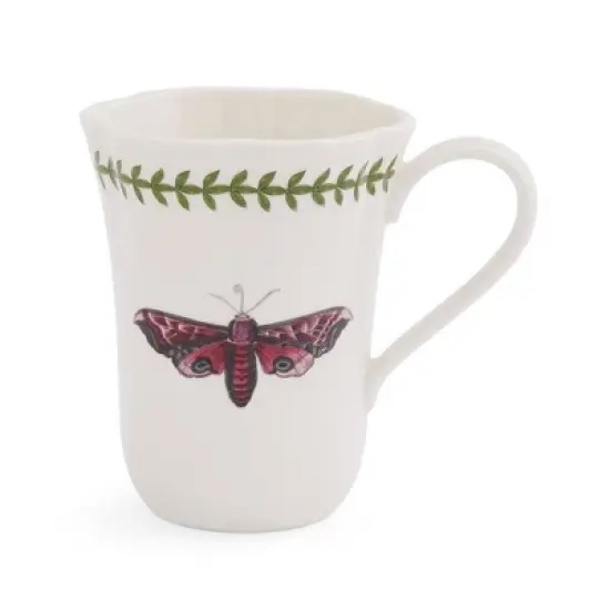 Portmeirion Botanic Garden Lotus Blossom 14oz Mug - Butterfly Porcelain Coffee Cup with Laurel Leaf Border - Dishwasher & Microwave Safe image {7}