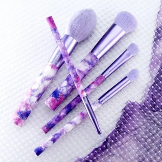 MODA Brush Tie Dye 5pc Makeup Brush Set, Includes Blush, Complexion, and Crease Makeup Brushes image {2}