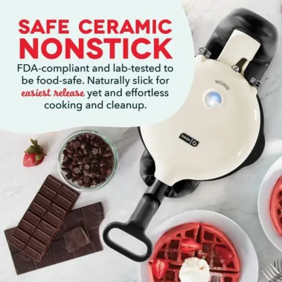 Dash Nonstick Ceramic Flip Belgian Style Waffle Maker image {2}