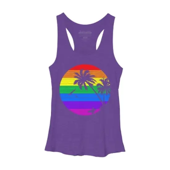 Women's Design By Humans Rainbow Summer By clingcling Racerback Tank Top image {3}