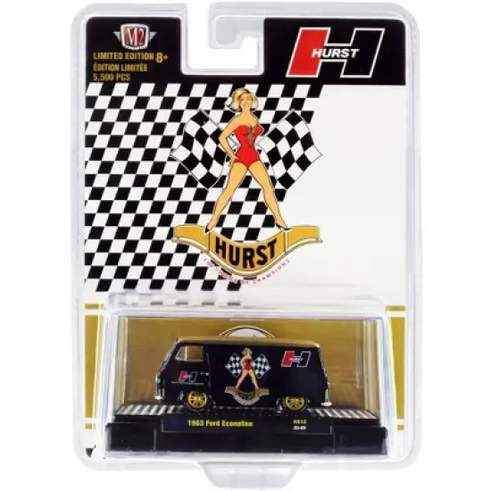 1963 Ford Econoline Van "Hurst" Black with Gold Top Limited Edition to 5500 pieces 1/64 Diecast Model Car by M2 Machines image {2}